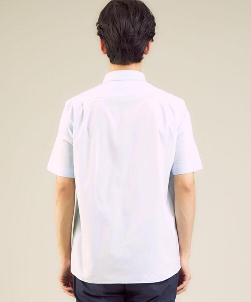 WORK TRIP OUTFITS GREEN LABEL RELAXING（ワークトリップアウトフィッツグリーンレーベル リラクシング）の「＜機能/イージーアイロン・吸水速乾・ストレッチ＞WTO ラッカン ユーティリティーボタンダウンシャツ（ビジネスシャツ・メンズ・ホワイト/ライトブルー・SMALL/X-LARGE/MEDIUM/LARGE）」の5枚目の写真