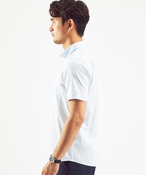 WORK TRIP OUTFITS GREEN LABEL RELAXING（ワークトリップアウトフィッツグリーンレーベル リラクシング）の「＜機能/イージーアイロン・吸水速乾・ストレッチ＞WTO ラッカン ユーティリティーボタンダウンシャツ（ビジネスシャツ・メンズ・ホワイト/ライトブルー・SMALL/X-LARGE/MEDIUM/LARGE）」の8枚目の写真