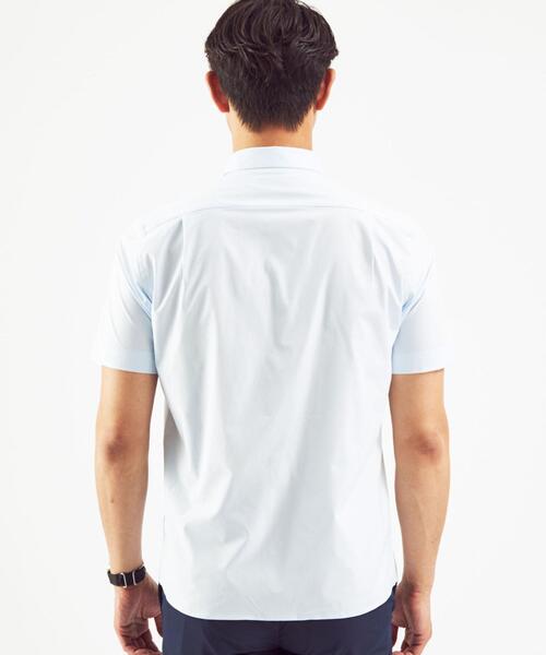 WORK TRIP OUTFITS GREEN LABEL RELAXING（ワークトリップアウトフィッツグリーンレーベル リラクシング）の「＜機能/イージーアイロン・吸水速乾・ストレッチ＞WTO ラッカン ユーティリティーボタンダウンシャツ（ビジネスシャツ・メンズ・ホワイト/ライトブルー・SMALL/X-LARGE/MEDIUM/LARGE）」の9枚目の写真