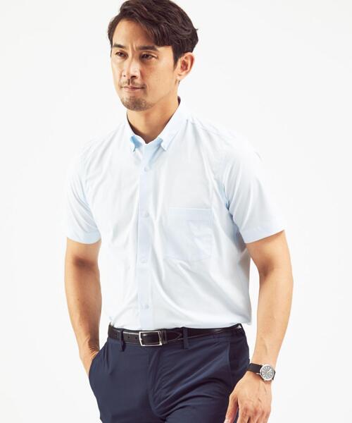 WORK TRIP OUTFITS GREEN LABEL RELAXING（ワークトリップアウトフィッツグリーンレーベル リラクシング）の「＜機能/イージーアイロン・吸水速乾・ストレッチ＞WTO ラッカン ユーティリティーボタンダウンシャツ（ビジネスシャツ・メンズ・ホワイト/ライトブルー・SMALL/X-LARGE/MEDIUM/LARGE）」の11枚目の写真