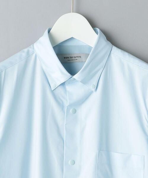 WORK TRIP OUTFITS GREEN LABEL RELAXING（ワークトリップアウトフィッツグリーンレーベル リラクシング）の「＜機能/イージーアイロン・吸水速乾・ストレッチ＞WTO ラッカン ユーティリティーボタンダウンシャツ（ビジネスシャツ・メンズ・ホワイト/ライトブルー・SMALL/X-LARGE/MEDIUM/LARGE）」の14枚目の写真