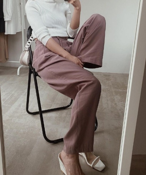 ACYM(アシーム)の「Relaxy color スラックス(スラックス・レディース・ベージュ/ピンク・FREE)」の2枚目の写真