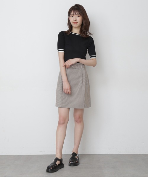 FREE'S MART（フリーズマート）の「【Sシリーズ対応】◆チェックベルト付きミニスカート（スカート・レディース・グレー系その他/ベージュ系その他/ブラウン系その他・SMALL/MEDIUM）」の6枚目の写真