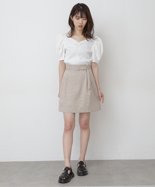FREE'S MART（フリーズマート）の「【Sシリーズ対応】◆チェックベルト付きミニスカート（スカート・レディース・グレー系その他/ベージュ系その他/ブラウン系その他・SMALL/MEDIUM）」の8枚目の写真