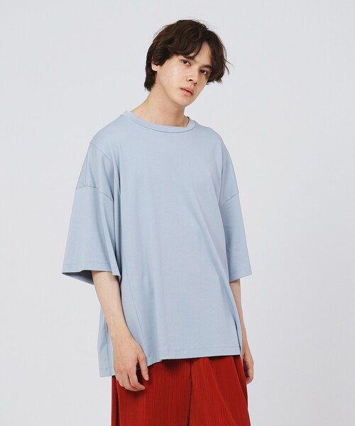 tk.TAKEO KIKUCHI（ティーケータケオキクチ）の「◆Pima CottonダンボールスクエアTシャツ（Tシャツ/カットソー・メンズ・ホワイト/チャコールグレー/サックスブルー・01/02/03）」の3枚目の写真