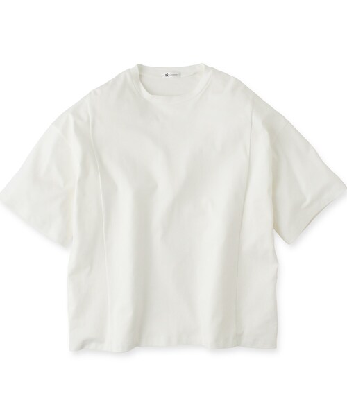 tk.TAKEO KIKUCHI（ティーケータケオキクチ）の「◆Pima CottonダンボールスクエアTシャツ（Tシャツ/カットソー・メンズ・ホワイト/チャコールグレー/サックスブルー・01/02/03）」の6枚目の写真