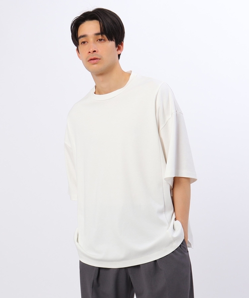 tk.TAKEO KIKUCHI（ティーケータケオキクチ）の「◆Pima CottonダンボールスクエアTシャツ（Tシャツ/カットソー・メンズ・ホワイト/チャコールグレー/サックスブルー・01/02/03）」の10枚目の写真