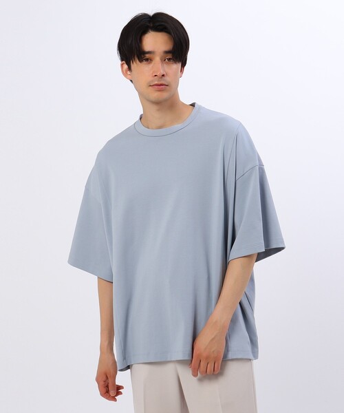 tk.TAKEO KIKUCHI（ティーケータケオキクチ）の「◆Pima CottonダンボールスクエアTシャツ（Tシャツ/カットソー・メンズ・ホワイト/チャコールグレー/サックスブルー・01/02/03）」の15枚目の写真