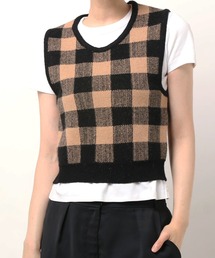 【Chuzchuz】ジャガードラウンドVネックベスト