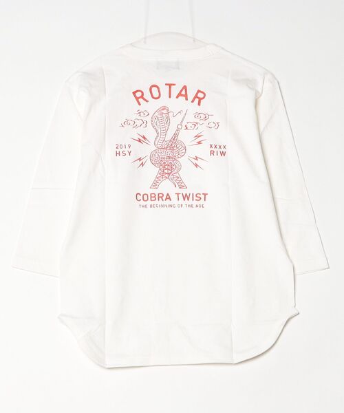 ROTAR(ローター)の「COBRA TWIST BB Tee バックプリント 七分袖(Tシャツ/カットソー・メンズ・オフホワイト/ブルー系/スミクロ・X-LARGE/SMALL/MEDIUM/LARGE)」の17枚目の写真