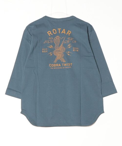 ROTAR(ローター)の「COBRA TWIST BB Tee バックプリント 七分袖(Tシャツ/カットソー・メンズ・オフホワイト/ブルー系/スミクロ・X-LARGE/SMALL/MEDIUM/LARGE)」の19枚目の写真