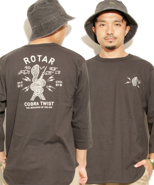 ROTAR(ローター)の「COBRA TWIST BB Tee バックプリント 七分袖(Tシャツ/カットソー・メンズ・オフホワイト/ブルー系/スミクロ・X-LARGE/SMALL/MEDIUM/LARGE)」の2枚目の写真