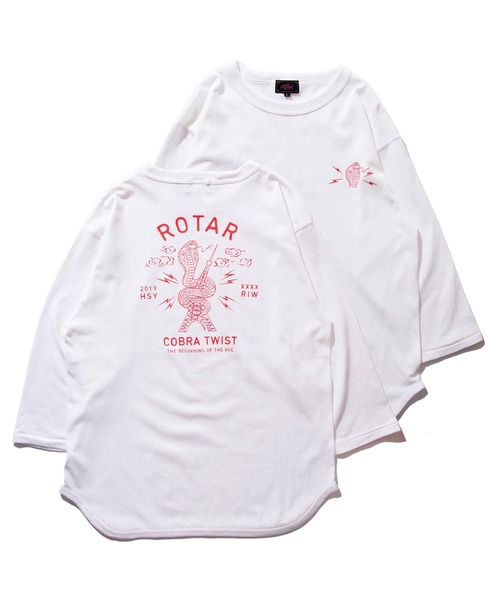 ROTAR(ローター)の「COBRA TWIST BB Tee バックプリント 七分袖(Tシャツ/カットソー・メンズ・オフホワイト/ブルー系/スミクロ・X-LARGE/SMALL/MEDIUM/LARGE)」の13枚目の写真