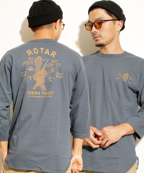 ROTAR(ローター)の「COBRA TWIST BB Tee バックプリント 七分袖(Tシャツ/カットソー・メンズ・オフホワイト/ブルー系/スミクロ・X-LARGE/SMALL/MEDIUM/LARGE)」の16枚目の写真