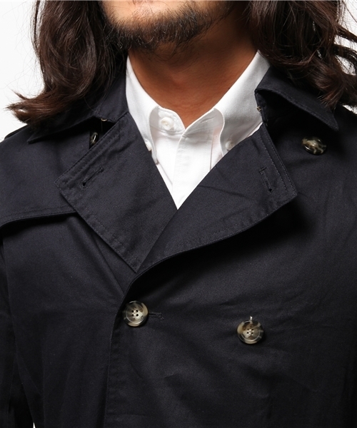 WEGO（ウィゴー）の「WEGO/コットンツイルトレンチコート（トレンチコート・メンズ・ベージュ/ネイビー・LARGE/MEDIUM）」の6枚目の写真