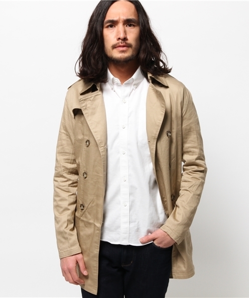 WEGO（ウィゴー）の「WEGO/コットンツイルトレンチコート（トレンチコート・メンズ・ベージュ/ネイビー・LARGE/MEDIUM）」の14枚目の写真