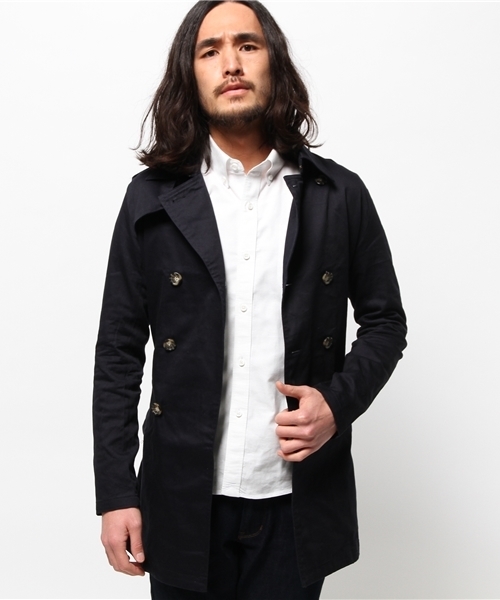 WEGO（ウィゴー）の「WEGO/コットンツイルトレンチコート（トレンチコート・メンズ・ベージュ/ネイビー・LARGE/MEDIUM）」の8枚目の写真