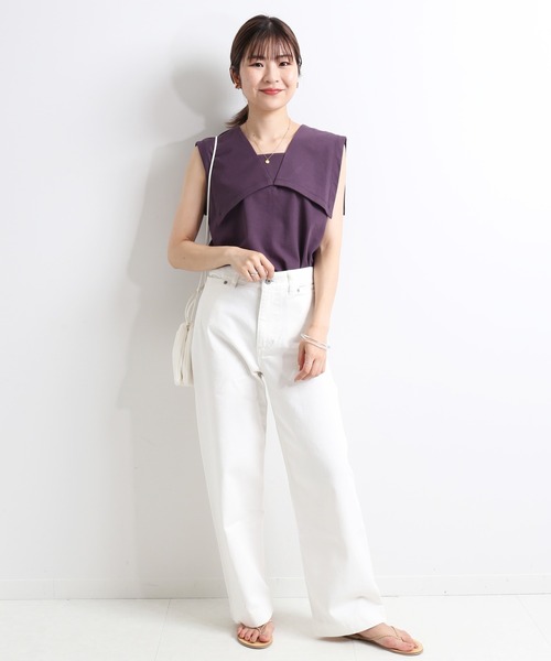 SLOBE IENA - セーラーカラーノースリーブカットソー SLOBE IENA（スローブイエナ）の「セーラーカラーノースリーブ