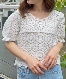 WEGO/クロシェニットプルオーバー