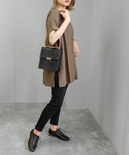 minia(ミニア)の「チュール×PUコンビのレースアップシューズ ◆(ドレスシューズ・レディース・ブラック/ベージュ・LL/M/S/L)」の15枚目の写真