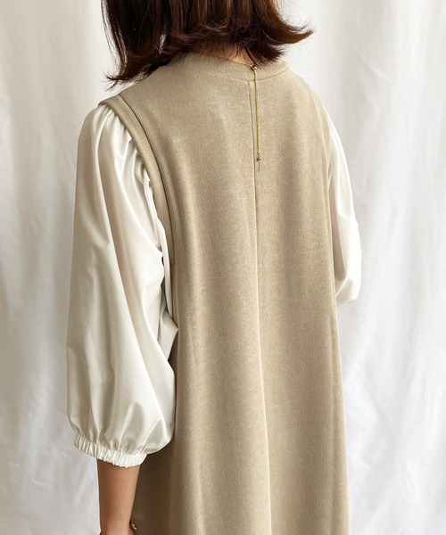 GeeRA(ジーラ)の「袖異素材カットソーワンピース(ワンピース・レディース・ブラック/サンドグレー・LARGE/MEDIUM)」の11枚目の写真