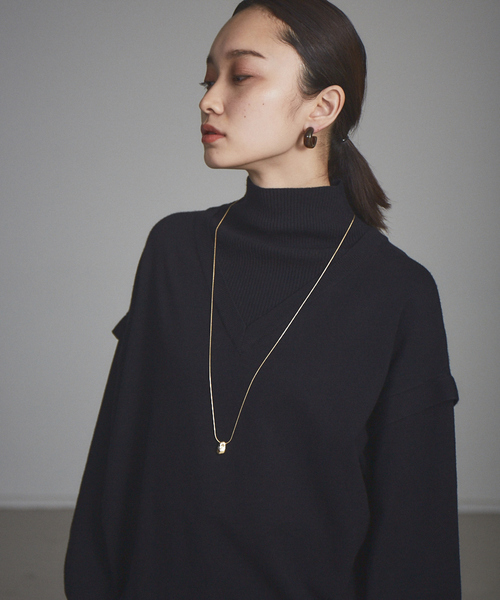 NOMINE（ノミネ）の「レイヤード風タートルニット（ニット/セーター・レディース・ホワイト/ブラック/ブルー/キャメル/イエロー/グリーン・フリー）」の16枚目の写真