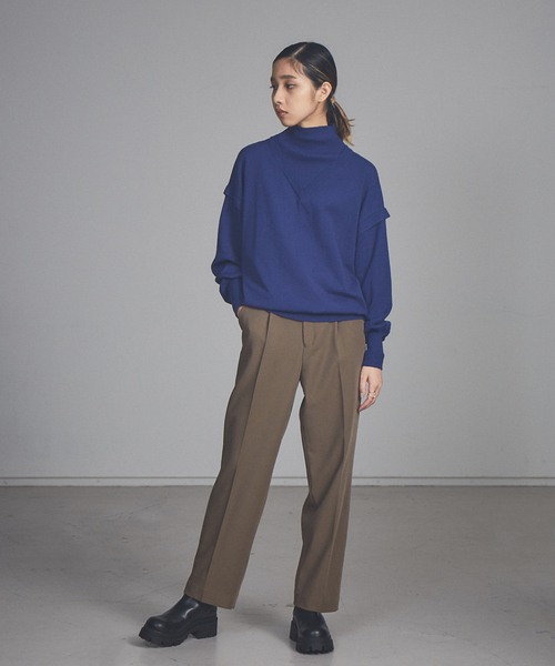 NOMINE（ノミネ）の「レイヤード風タートルニット（ニット/セーター・レディース・ホワイト/ブラック/ブルー/キャメル/イエロー/グリーン・フリー）」の18枚目の写真