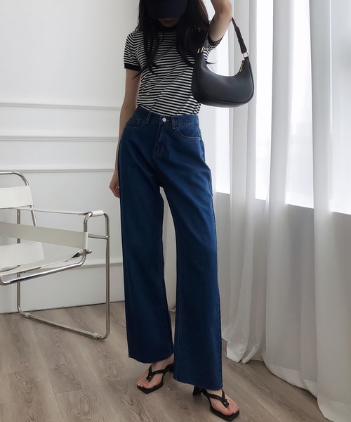 【新品・未使用】CANAL JEAN ローウエストストレートデニムパンツ CANAL JEAN｜El mar ローウエストストレートデニムパンツ