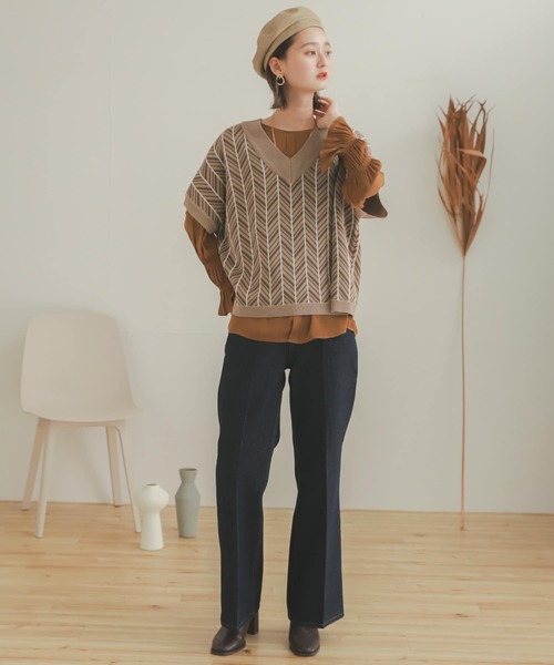 SENSE OF PLACE by URBAN RESEARCH（センスオブプレイスバイアーバンリサーチ）の「センタープレスフレアデニム（デニムパンツ・レディース・ワンウォッシュ/ライトインディゴブルー・MEDIUM/SMALL）」の8枚目の写真