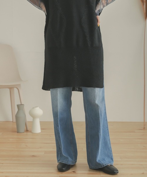 SENSE OF PLACE by URBAN RESEARCH（センスオブプレイスバイアーバンリサーチ）の「センタープレスフレアデニム（デニムパンツ・レディース・ワンウォッシュ/ライトインディゴブルー・MEDIUM/SMALL）」の19枚目の写真