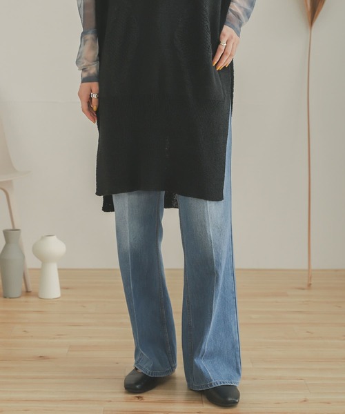 SENSE OF PLACE by URBAN RESEARCH（センスオブプレイスバイアーバンリサーチ）の「センタープレスフレアデニム（デニムパンツ・レディース・ワンウォッシュ/ライトインディゴブルー・MEDIUM/SMALL）」の20枚目の写真