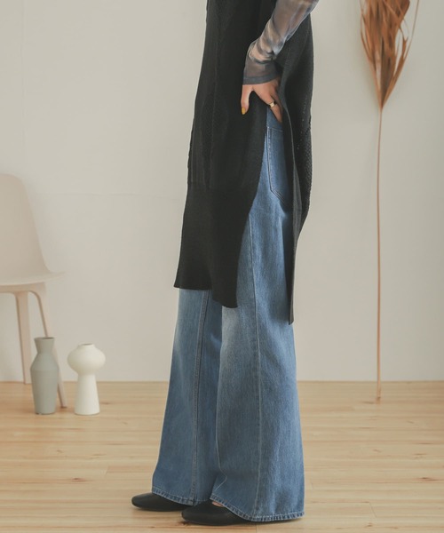 SENSE OF PLACE by URBAN RESEARCH（センスオブプレイスバイアーバンリサーチ）の「センタープレスフレアデニム（デニムパンツ・レディース・ワンウォッシュ/ライトインディゴブルー・MEDIUM/SMALL）」の21枚目の写真