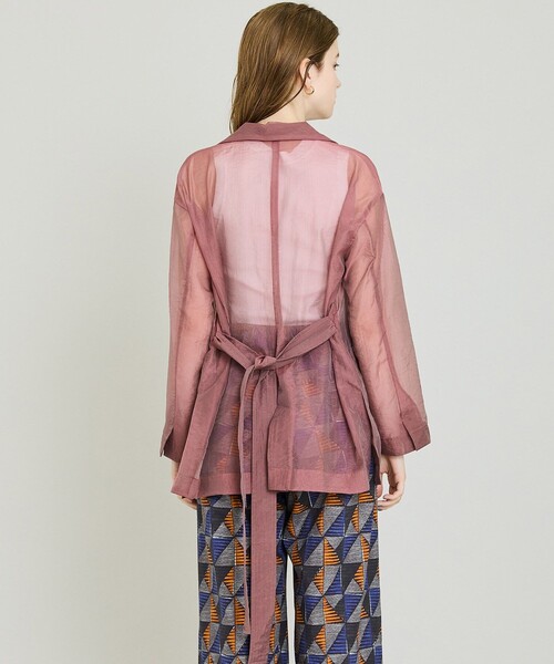 MATURED（マチュアード）の「【MATURED/マチュアード】シアージャケット（テーラードジャケット・レディース・ネイビー/ピンク・FREE）」の10枚目の写真