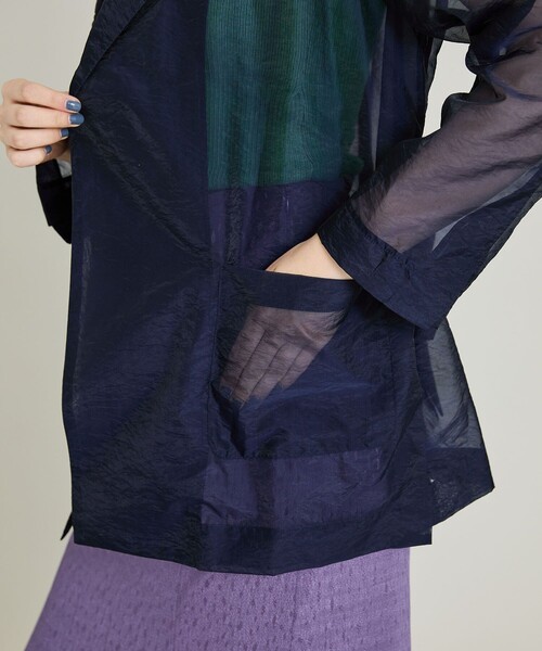 MATURED（マチュアード）の「【MATURED/マチュアード】シアージャケット（テーラードジャケット・レディース・ネイビー/ピンク・FREE）」の12枚目の写真