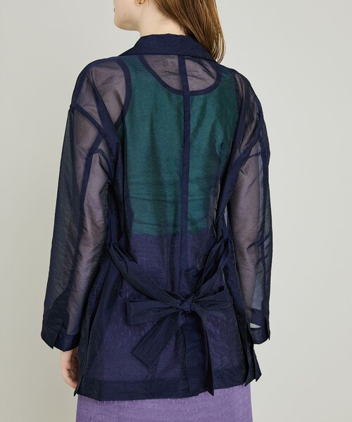 MATURED（マチュアード）の「【MATURED/マチュアード】シアージャケット（テーラードジャケット・レディース・ネイビー/ピンク・FREE）」の15枚目の写真