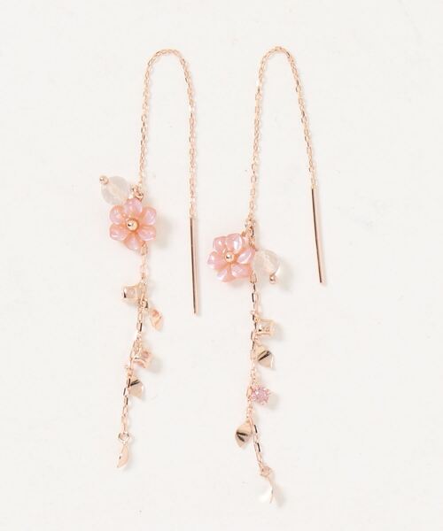 Samantha Tiara（サマンサティアラ）の「ピンクフラワーピアス（ピアス（両耳用）・レディース・ピンクゴールド・FREE）」の2枚目の写真