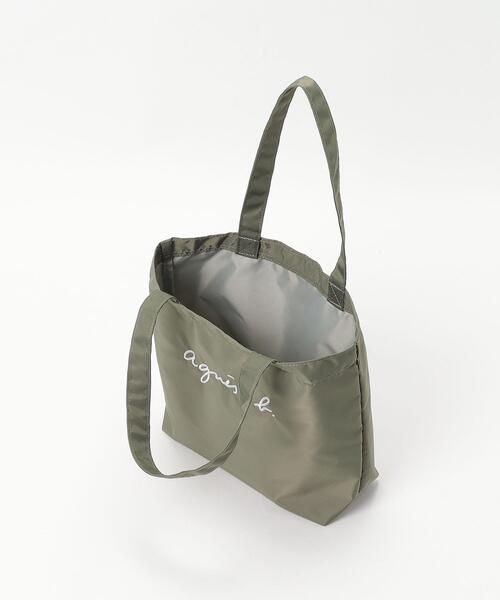 agnes b.(アニエスベー)の「GL11 E BAG ロゴ刺繍トートバッグ(トートバッグ・キッズ・グレー・UNI)」の2枚目の写真
