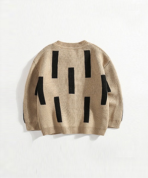 aimoha（アイモハ）の「【aimoha-KIDS-】【新作】韓国子供服 幾何学模様ニット風ジャケット（カーディガン/ボレロ・キッズ・ブラック/ベージュ/イエロー/ブラック系その他・120/130/140/110/90/100）」の10枚目の写真