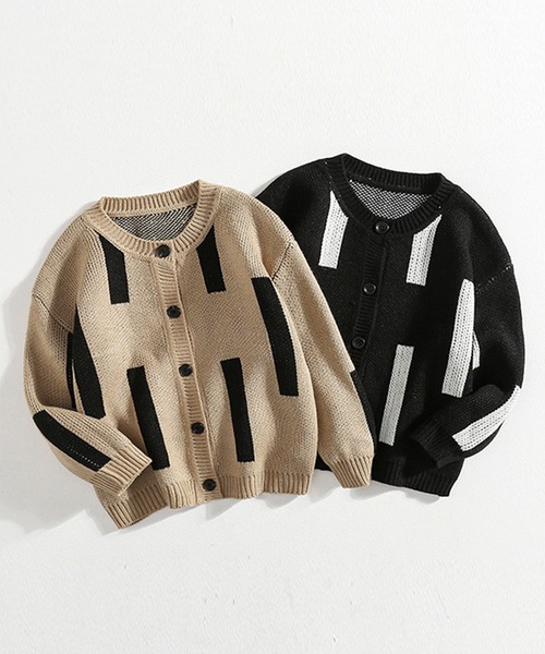 aimoha（アイモハ）の「【aimoha-KIDS-】【新作】韓国子供服 幾何学模様ニット風ジャケット（カーディガン/ボレロ・キッズ・ブラック/ベージュ/イエロー/ブラック系その他・120/130/140/110/90/100）」の11枚目の写真