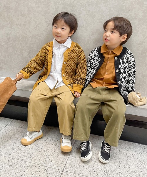 aimoha（アイモハ）の「【aimoha-KIDS-】【新作】韓国子供服 幾何学模様ニット風ジャケット（カーディガン/ボレロ・キッズ・ブラック/ベージュ/イエロー/ブラック系その他・120/130/140/110/90/100）」の22枚目の写真