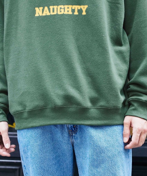 BARK MANHATTAN（バークマンハッタン）の「オーバーサイズ 裏起毛 カレッジロゴデザイン プルオーバースウェット（スウェット・メンズ・ネイビー系/グレー系その他2/ブラック系その他/ホワイト系その他2/グリーン系その他2/グレー系その他/ブラック系その他2/ホワイト系その他/グリーン系その他/ネイビー系2・M/L）」の13枚目の写真