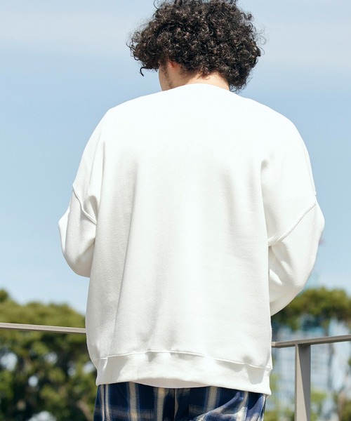 BARK MANHATTAN（バークマンハッタン）の「オーバーサイズ 裏起毛 カレッジロゴデザイン プルオーバースウェット（スウェット・メンズ・ネイビー系/グレー系その他2/ブラック系その他/ホワイト系その他2/グリーン系その他2/グレー系その他/ブラック系その他2/ホワイト系その他/グリーン系その他/ネイビー系2・M/L）」の17枚目の写真