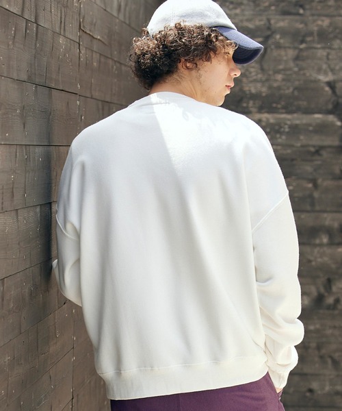 BARK MANHATTAN（バークマンハッタン）の「オーバーサイズ 裏起毛 カレッジロゴデザイン プルオーバースウェット（スウェット・メンズ・ネイビー系/グレー系その他2/ブラック系その他/ホワイト系その他2/グリーン系その他2/グレー系その他/ブラック系その他2/ホワイト系その他/グリーン系その他/ネイビー系2・M/L）」の20枚目の写真