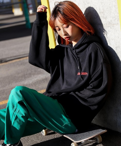 ZIP FIVE（ジップファイブ）の「【ZIP FIVE】【肉厚】 ビッグシルエット バックメッセージプリント＆英字ワンポイント プルパーカー（パーカー・メンズ・アイボリー系/ベージュ/カーキ/ブルー系/ホワイト系1/オートミール/イエロー系/ブラック/マスタード/ベージュ系/ホワイト系/グレー/ブルー/ネイビー系/ホワイト/グレー系/ブラック系/ダークグリーン/アイボリー/ネイビー・X-LARGE/MEDIUM/LARGE）」の7枚目の写真