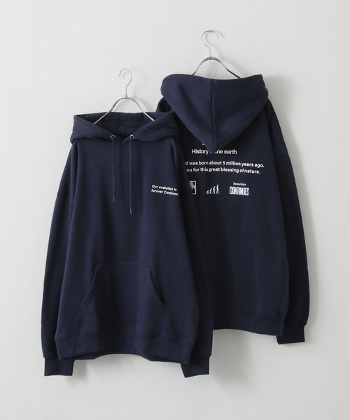 ZIP FIVE（ジップファイブ）の「【ZIP FIVE】【肉厚】 ビッグシルエット バックメッセージプリント＆英字ワンポイント プルパーカー（パーカー・メンズ・アイボリー系/ベージュ/カーキ/ブルー系/ホワイト系1/オートミール/イエロー系/ブラック/マスタード/ベージュ系/ホワイト系/グレー/ブルー/ネイビー系/ホワイト/グレー系/ブラック系/ダークグリーン/アイボリー/ネイビー・X-LARGE/MEDIUM/LARGE）」の15枚目の写真