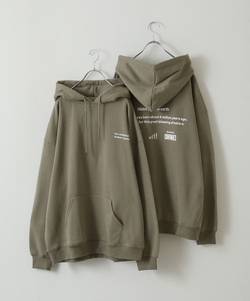 ZIP FIVE（ジップファイブ）の「【ZIP FIVE】【肉厚】 ビッグシルエット バックメッセージプリント＆英字ワンポイント プルパーカー（パーカー・メンズ・アイボリー系/ベージュ/カーキ/ブルー系/ホワイト系1/オートミール/イエロー系/ブラック/マスタード/ベージュ系/ホワイト系/グレー/ブルー/ネイビー系/ホワイト/グレー系/ブラック系/ダークグリーン/アイボリー/ネイビー・X-LARGE/MEDIUM/LARGE）」の14枚目の写真