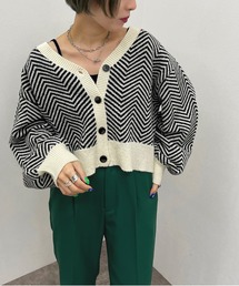 apres jour mignon | ヘリンボーン柄カーディガン【ZOZOTOWN限定アイテム】(カーディガン/ボレロ)