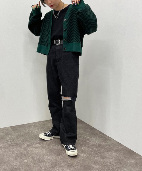 apres jour mignon(アプレジュールミニョン)の「ヘリンボーン柄カーディガン【ZOZOTOWN限定アイテム】(カーディガン/ボレロ・レディース・アイボリー/グリーン/ボルドー・フリー/X-LARGE)」の10枚目の写真