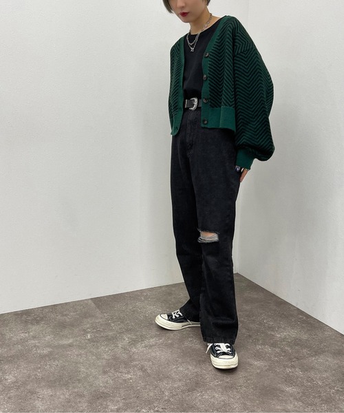 apres jour mignon(アプレジュールミニョン)の「ヘリンボーン柄カーディガン【ZOZOTOWN限定アイテム】(カーディガン/ボレロ・レディース・アイボリー/グリーン/ボルドー・フリー/X-LARGE)」の11枚目の写真