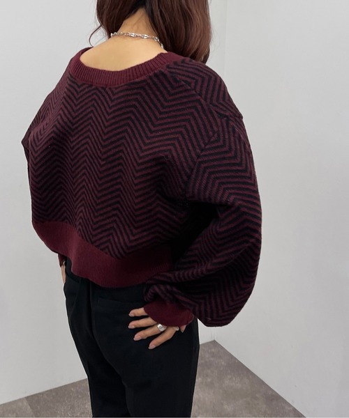 apres jour mignon(アプレジュールミニョン)の「ヘリンボーン柄カーディガン【ZOZOTOWN限定アイテム】(カーディガン/ボレロ・レディース・アイボリー/グリーン/ボルドー・フリー/X-LARGE)」の16枚目の写真